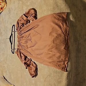 VeryJ rose off shoulder puff sleeve dress M